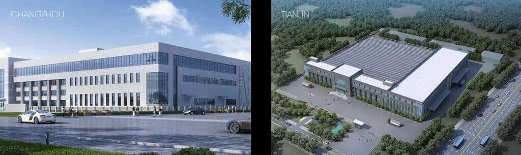 LVNENGs fabrik i Changzhou och Tianjin i Kina